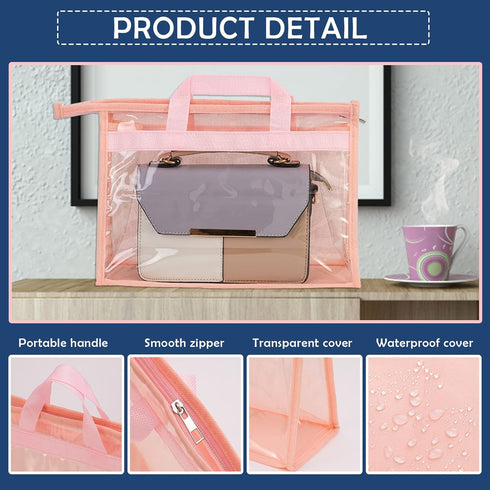 CINPIUK Handbag Dust Bags Clear Purse Storage Organizer for Small to Extra Large Handbags, Dust Free Hanging Zipper