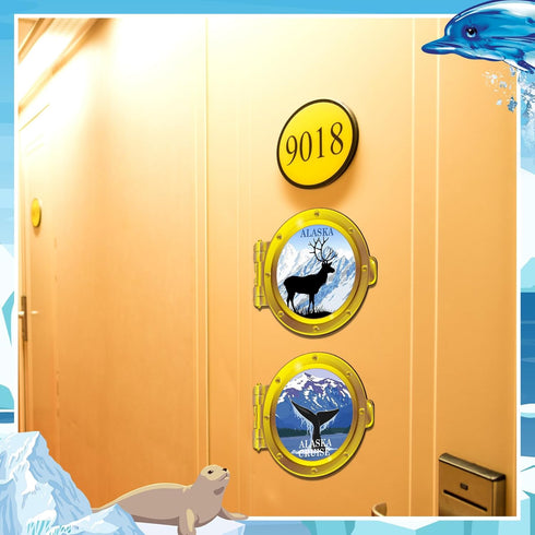 2 Pcs Alaska Cruise Door Decoration Magnets - Refrigerator Essentials for Cruise Ship Cabin Gift