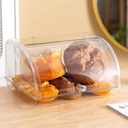 Gagee Countertop,Acrylic Bread Box for Kitchen Bread Storage Container for Homemade Bread,Cookies, Bagels, Muffins