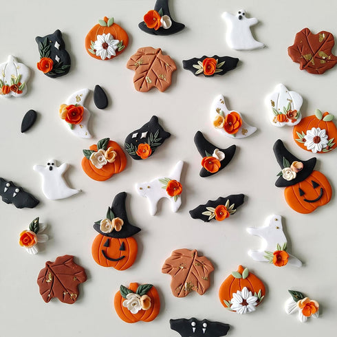 Halloween Polymer Clay Cutters - 11 Shapes for Christmas Jewelry, Pumpkin and Ghost Designs