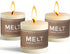 Melt Candle Pillar Candles, 3 Pack Unscented for Home, Church, Weddings, 3" x 3", Ivory