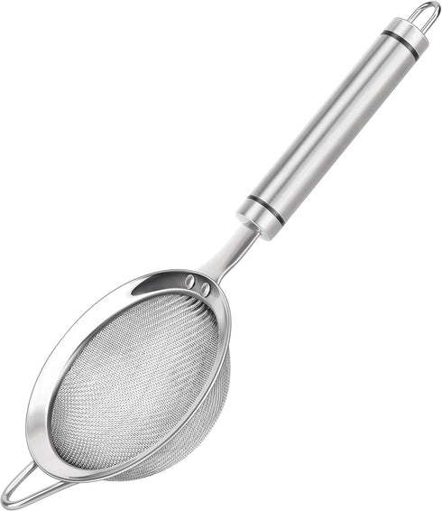 304 Stainless Steel Fine Mesh Strainers for Kitchen, Colander-Skimmer with Handle, Sieve Sifters for Food, Tea, Rice