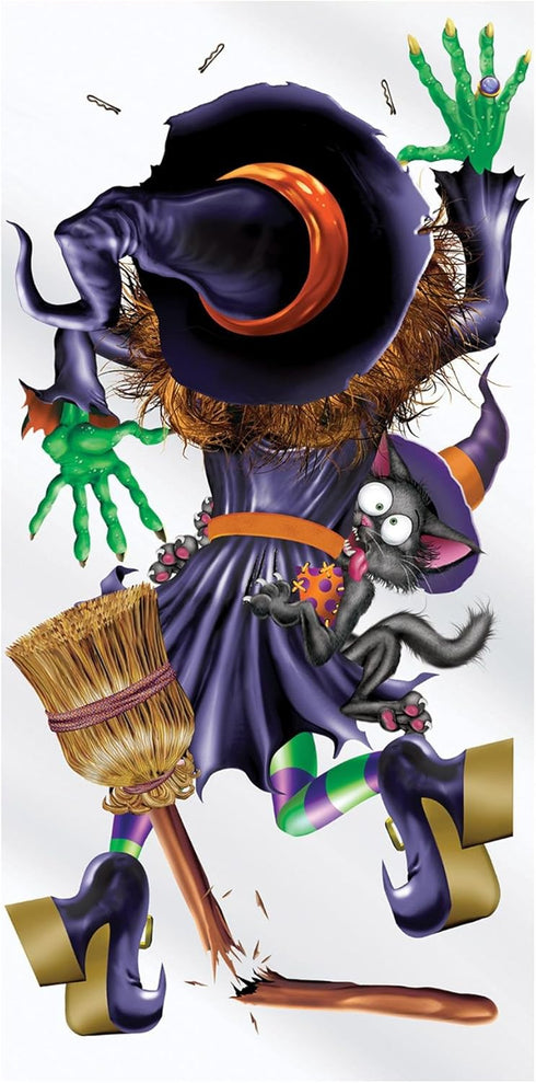 Beistle Crashing Witch Door Cover