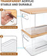 2 Pack, 13/30/33 Trash Bag Dispenser Stackable Acrylic Garbage Bags Dispenser with Bamboo Lid, Extra Large Clear Under