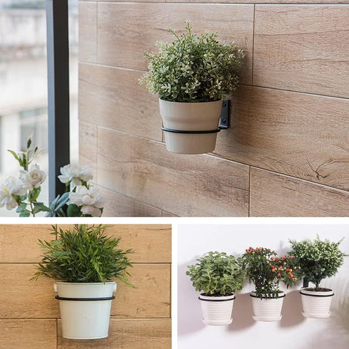 Maosen 6 Inch 6 Pack Plant Holder Ring Wall Mounted, Flower Pot Hangers Metal Plant Stand Hanging Bracket Basket Hooks