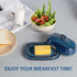 Countertop, Hasense Butter Dish with Lid, Ceramic Butter Dish with Cover for Porcelain Butter Keeper with Handle Design