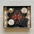 MaAixHom 15.8" 11.8" x Black Plastic Serving Tray with Handles, Bohemian Folk Art Bird & Mandala Pattern with Gold