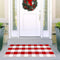 USTIDE Cotton Buffalo Plaid Rug, Red & White Check, 23.6"X51", Hand-Woven Indoor/Outdoor Washable Carpet