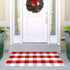 USTIDE Cotton Buffalo Plaid Rug, Red & White Check, 23.6"X51", Hand-Woven Indoor/Outdoor Washable Carpet