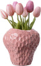 Navaris Strawberry Vase - Funky Ceramic Vase in Pink - Decorative Bookshelf