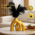 Jas & Jax Goods Set Gold Ceramic Vase - Modern Hug Donut Ceramic Vases by , Minimalistic Nordic Home Decor Centerpiece