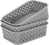 MaxGear 3 Packs Organization and Storage Bins, Plastic Storage Baskets with Handles for Home Organizing