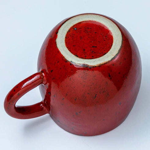 Asayu Japan Ceramic Coffee Pour Over Maker Set, Chrome Red Dripper with 3 Holes for Coffee and Tea (Accessory Mug)