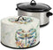 Dragonfly Floral Slow Cooker Dust Cover, Washable Appliance Cover for 6, 7, 8 Quart Oval Crock Pot