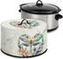 Dragonfly Floral Slow Cooker Dust Cover, Washable Appliance Cover for 6, 7, 8 Quart Oval Crock Pot