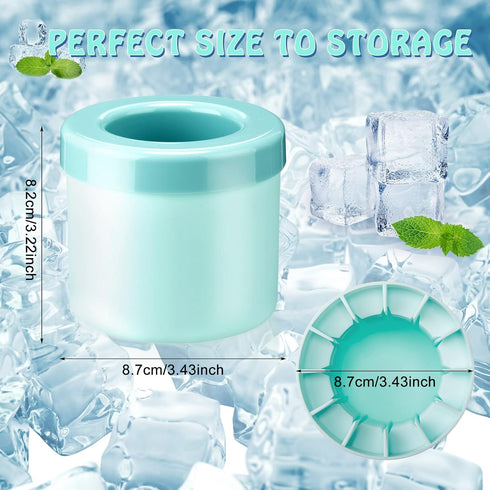 Cylinder Silicone Ice Cube Molds, Holds to 60 Ice Cubes, Decompress Ice Lattice Ice Cube Trays 3D Ice Maker Cup Press Type Easy Release Ice Cube Cup (Blue, White Gray,4 Pcs) by Mumufy