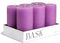 Bask Mottled Pillar Candles - Set of 6, 3" x 6" Dripless Unscented Purple Candles for Home Decor & Relaxation