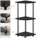 3-Tier Furinno TURN-N-TUBE Corner Shelf, Corner Bookshelf, Display Storage Shelves with Open Shelves, for Organization