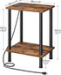 2-Layer BF09UBZ01 HOOBRO Side Table with Charging Station, Small End Table with USB Port and Outlet, Nightstand