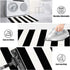 LEEVAN Black and White Striped Door Mat, 2'x4', Washable Reversible Cotton Woven Rug for Indoor/Outdoor