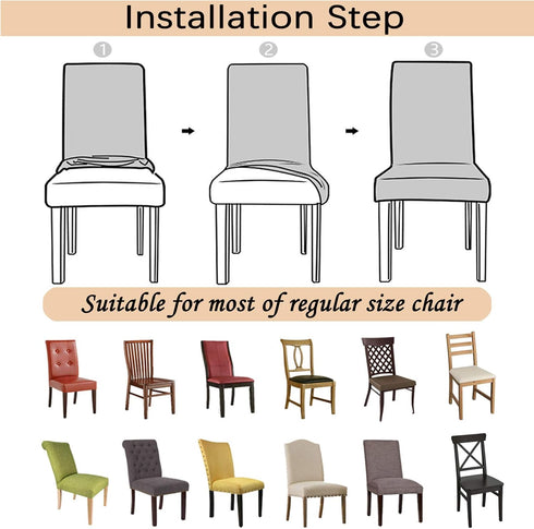 2 Pack Dining Chair Covers, Stretch Spandex Removable Washable Protector Chair Slipcovers for Dining Room Kitchen (Sky