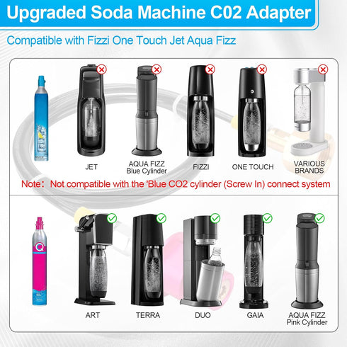 CO2 CO2 CO2 CGA320 (60inch) Soda Machine Refill Adapter with Quick Connector Hose - for Terra DUO Art Gaia Series Soda