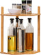 2-Tier Expandable Bamboo Corner Shelf - Dish/Plate Organizer for Cabinet, Kitchen Counter