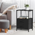 2 YBING Nightstand with Charging Station End Table with Fabric Drawer Bedside Table with USB Ports and Power Outlets