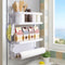 Magnetic Spice Rack for Refrigerator, White Magnetic Paper Towel Holder, Kitchen Organization and Storage