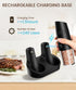 Set 135ml Ringco Gravity Electric Salt and Pepper Grinder with Charging Base, Automatic Gravity Salt and Pepper Mill