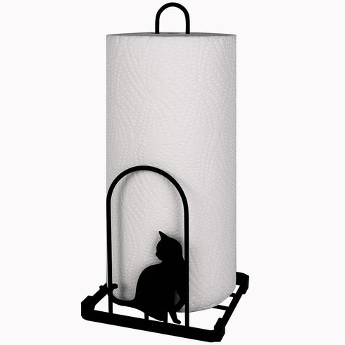 Countertop Paper Towel Holder, Kitchen Paper Towel Stand, Fits Standard Jumbo Roll in Dining Table or Bathroom, Metal