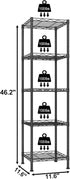 5-Wire 11.6" 11.6" 46" HOMEFORT Storage Shelves, Shelving, Metal Shelving Unit Adjustable Storage Shelves Rack