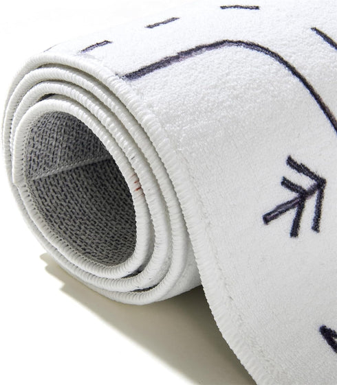 Estmy 4x6 Washable City Road Map Kids Play Rugs Non Slip, Cute Whimsical Nursery Rugs for Girls Boys Bedroom, Thin Pile
