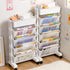 Carts with Wheels, Rolling Organization Shelf Desk Organizer, 5-Tier Plastic Rolling Utility Cart for Office