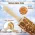 Wooden Engraved Rolling Pin - Christmas Snowflake Designs for Baking Cookies and Decor