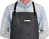 '-2) Denim Apron with Pockets, Professional for Mens Womens Chef Kitchen Cooking Grill BBQ Painting Baking, Black Bib