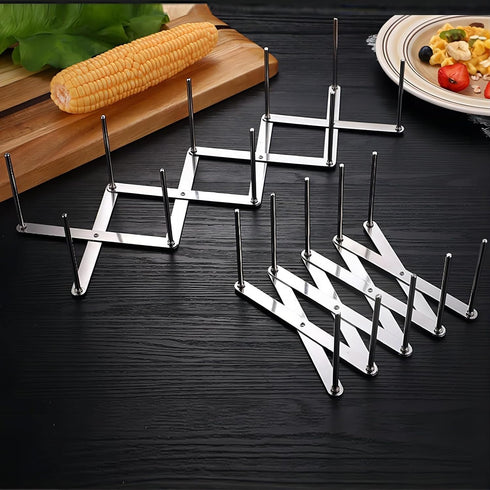 Adjustable Pot Lid Organizers - 4 Sectional Dish Rack for Kitchen Cabinet Pantry, Pan and Pot Lid Holder, 1 Pcs