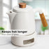 Set 34 oz MIAMIO - Teapot with Warmer / Tea Kettle with Infuser for Steeping Loose Tea Leaves - Gift for Women/Tea