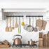 YiZhi Adhesive Wall Hooks Rack, Space Saving Kitchen Rail with 6 Hooks, No Drilling Wall Mounted Accessory Hanger, Pack