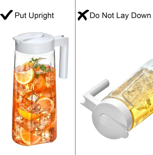 Amazing Abby Slim Tritan Pitcher 64 oz, Unbreakable Plastic Water Pitcher with Lid, BPA-Free, Dishwasher-Safe