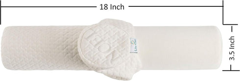 Comfort Memory Foam Neck Roll and Cervical Bolster Pillow - Removable Washable Cover for Spine and Neck Support