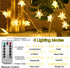 Runleo 20 40 8 Star String Lights Battery Operated, FT LED Modes Timer Warm White Twinkle Lights Hanging Fairy Light