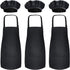 Novelty Place Kid's Apron with Chef Hat Set (3 Set) - Skin-friendly Children’s Bib with Pocket for Cooking