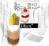 DLux Mini Dessert Cups 28 x 3 oz with Spoons, Clear Plastic Slanted Triangle Parfait Appetizer Cup - Small Reusable