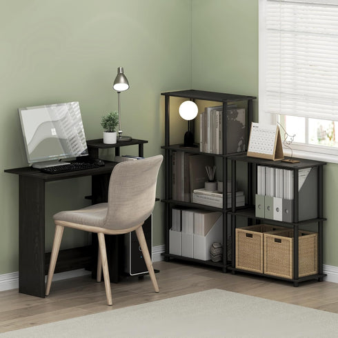 Furinno Turn-N-Tube 4-Tier Multipurpose Shelf Display Rack, Espresso/Black (Model 99557EX/BK)
