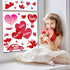 JOZON Valentine's Day Window Clings for Glass Window, 8 Sheets Heart Window Stickers Decals for Party Supplies