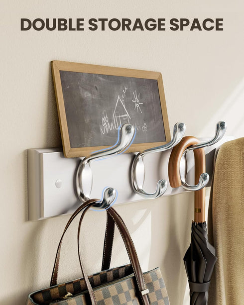 AMADA HOMEFURNISHING Coat Rack Wall Mount, 2 Pack Wall Hooks for Coats and Hats - White