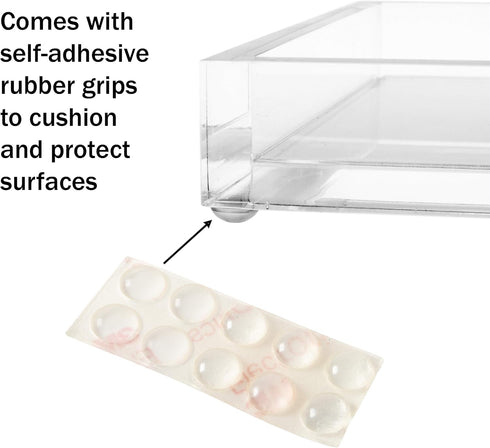 Acrylic Tray Organizer - Clear Minimalist Catchall Holder for Bedside, Bathroom, Office Storage Decor