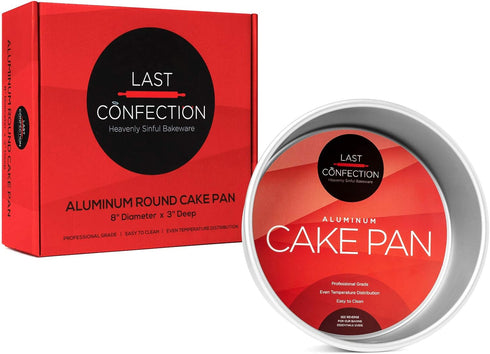 Last Confection 8" x 3" Aluminum Round Cake Pan, Professional Bakeware