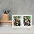 Frametory 4x6 Double Picture Frame - Hinged Real Glass Collage for 2 Photos, Vertical Desktop Frame (Blue, 1 Pack)